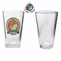16 Oz. Pint Glass with Royal Blue Halo (4 Color Process)
